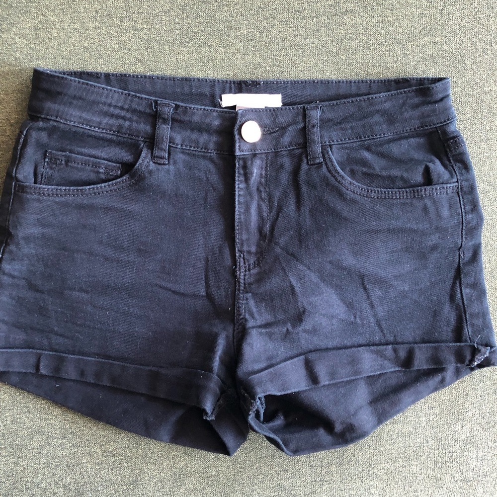 H&M stretch denim high-waisted shorts